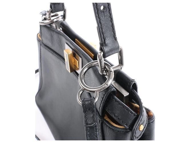 Mini borsa a mano 2Way in pelle Fendi Peekaboo nera 8BN227 Marrone - vista 5