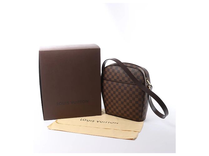 Borsa a tracolla Louis Vuitton Ipanema GM Damier Ebene marrone N51292 Rosso - vista 12