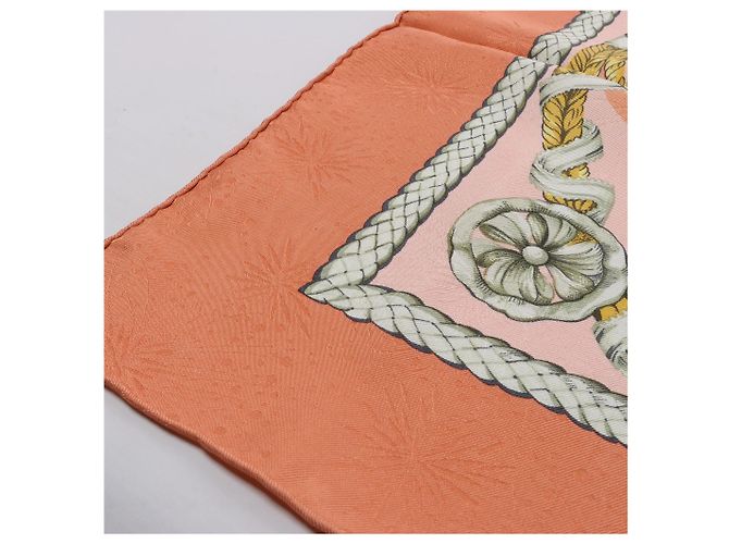 Foulard in seta Hermès Carré 90 "JOUVENCE" Arancione - vista 13