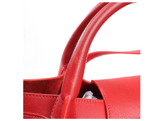 Céline CELINE Big Bag Small Leather 2way Handbag in rosso - vista 12