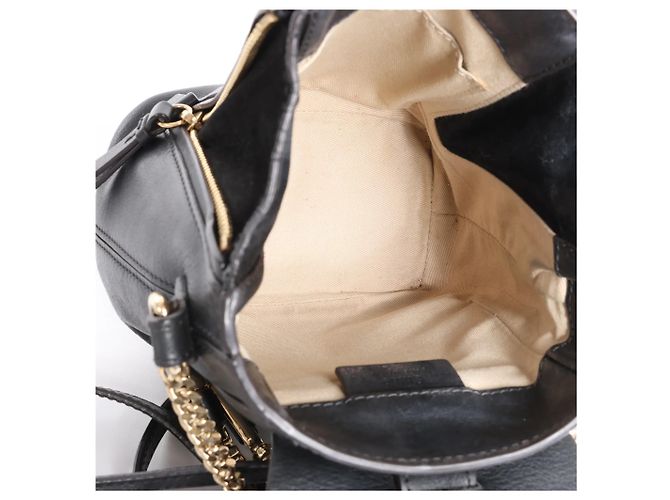 Chloé Zaino Chloe Faye in pelle e scamosciato nero Beige - vista 11