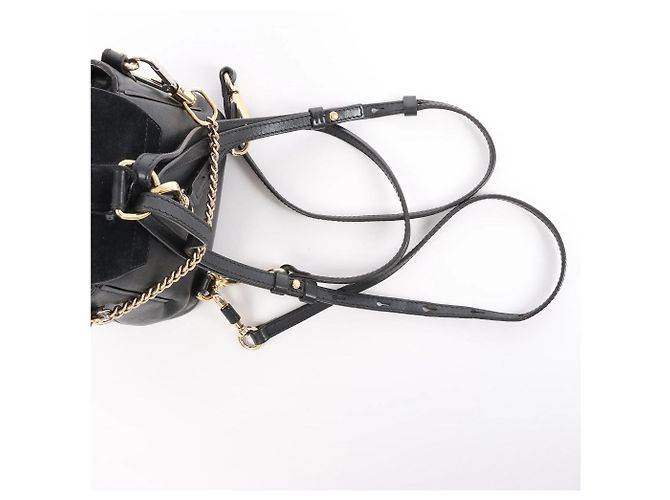 Chloé Zaino Chloe Faye in pelle e scamosciato nero Beige - vista 13