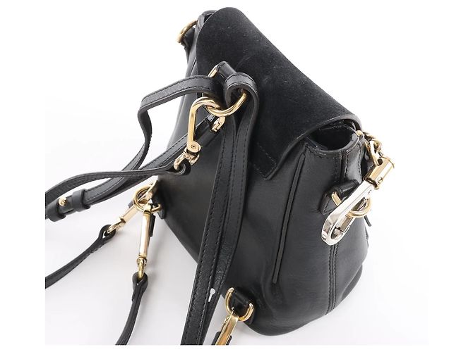 Chloé Zaino Chloe Faye in pelle e scamosciato nero Beige - vista 5