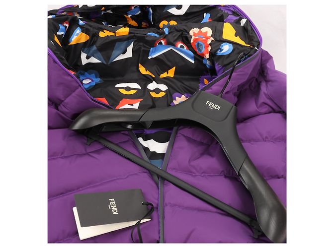 Fendi Pufferjacke Lila, Größe 44 - Ansicht 10