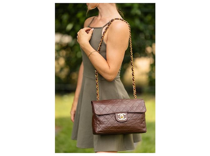 Timeless CHANEL Jumbo Classic Single Flap 30 cm Marrone Cioccolato - vista 19