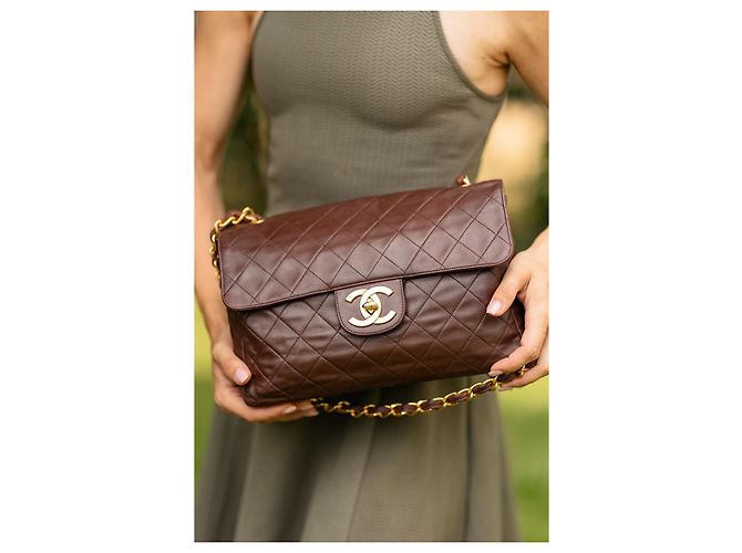Timeless CHANEL Jumbo Classic Single Flap 30 cm Marrone Cioccolato - vista 2