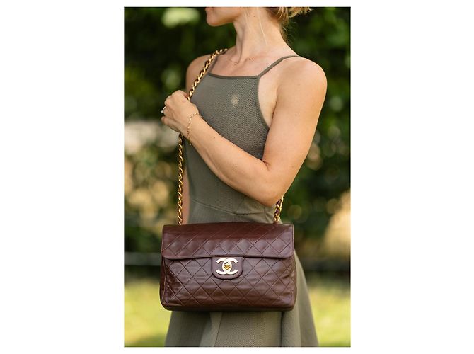 Timeless CHANEL Jumbo Classic Single Flap 30 cm Marrone Cioccolato - vista 20