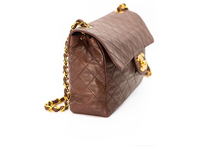 Timeless CHANEL Jumbo Classic Single Flap 30 cm Marrone Cioccolato - vista 3