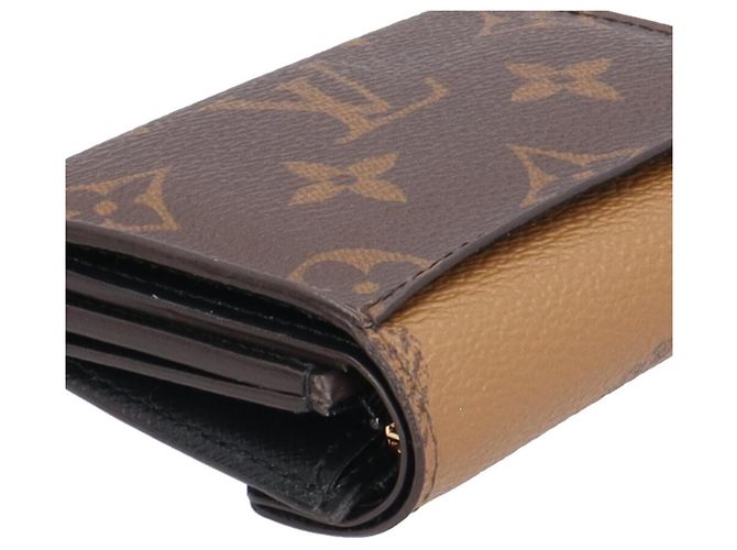 Cartera Louis Vuitton Portefeuille Zoe Monogram Tri-fold Wallet Castaño Multicolor Monograma - vista 9