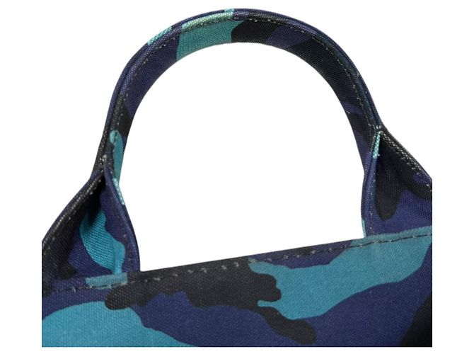 Borsa Tote Prada Camouflage Canapa M a tracolla Blu - vista 14