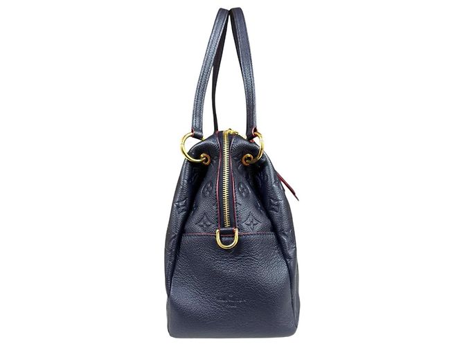 Borsa a Spalla Louis Vuitton Pontu PM Monogram Empreinte Rosso Multicolore Blu navy - vista 3