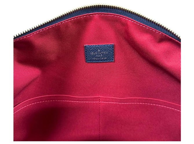 Borsa a Spalla Louis Vuitton Pontu PM Monogram Empreinte Rosso Multicolore Blu navy - vista 6