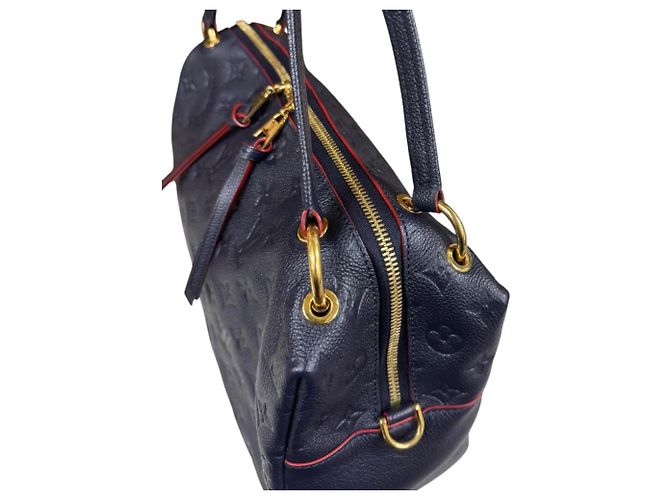 Borsa a Spalla Louis Vuitton Pontu PM Monogram Empreinte Rosso Multicolore Blu navy - vista 8