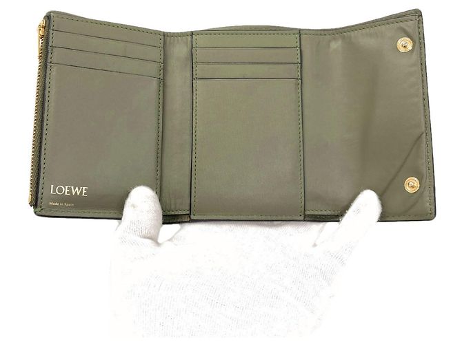 Loewe Repeat Trifold Wallet Grün - Ansicht 4