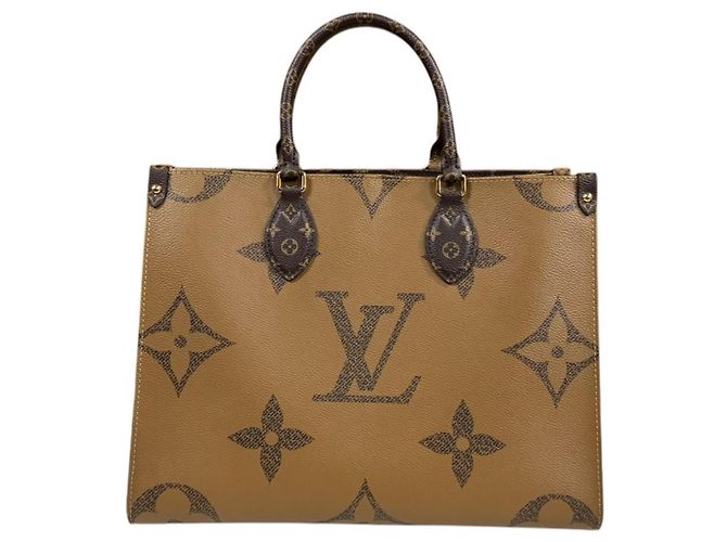 Borsa a tracolla Louis Vuitton OnTheGo MM Giant Monogram Marrone Monogramma - vista 3