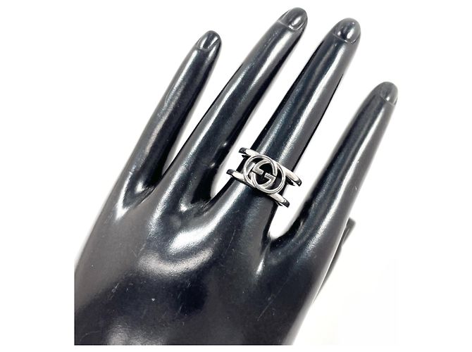 Anello largo Interlocking G GUCCI Argento - vista 7