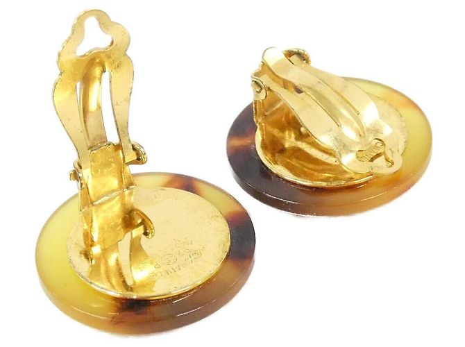 Chanel Clip-Ohrringe braun und gold Golden - Ansicht 3