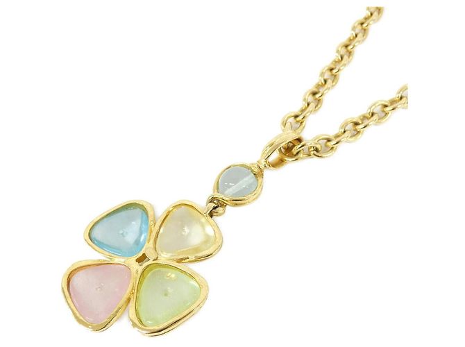 Colar Chanel Ouro e Multicor Dourado - vista 3
