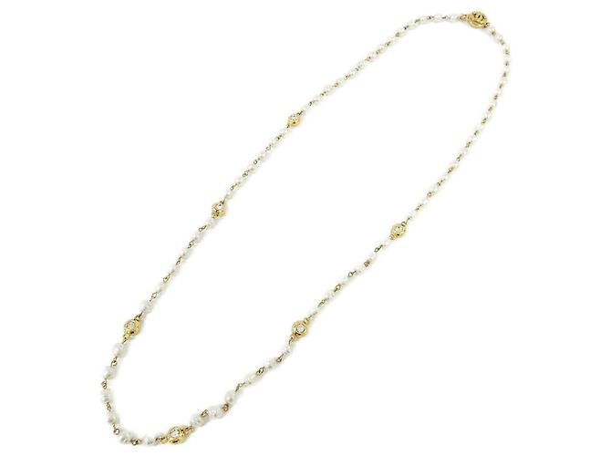 Collana di perle artificiali oro e bianco Chanel D'oro - vista 2