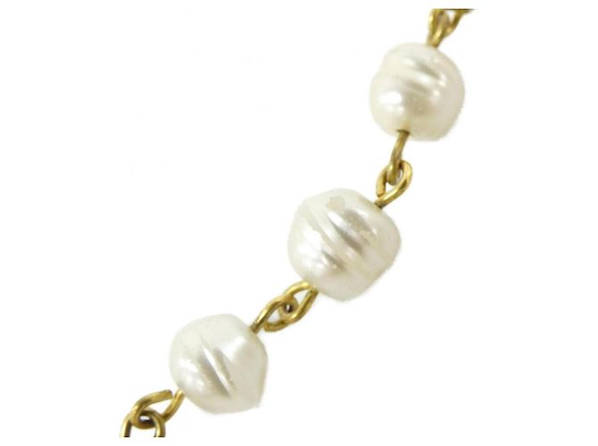 Collana di perle artificiali oro e bianco Chanel D'oro - vista 3