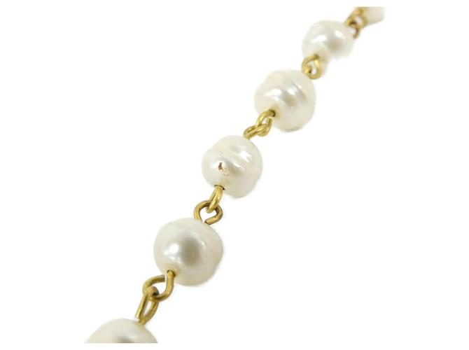 Collana di perle artificiali oro e bianco Chanel D'oro - vista 4