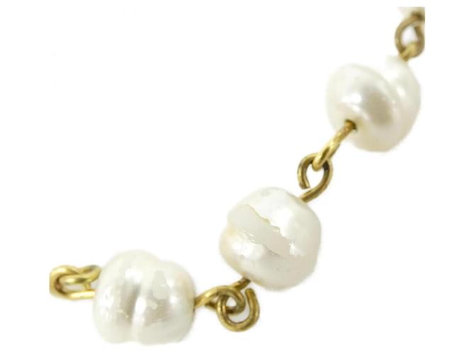 Collana di perle artificiali oro e bianco Chanel D'oro - vista 5