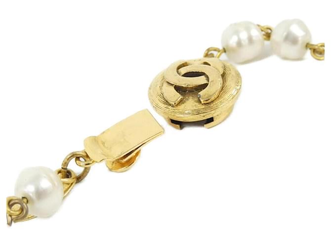 Collana di perle artificiali oro e bianco Chanel D'oro - vista 6