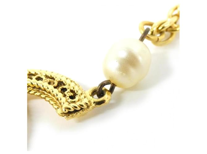 Collana Chanel Oro e Bianco con Perla Artificiale D'oro - vista 4