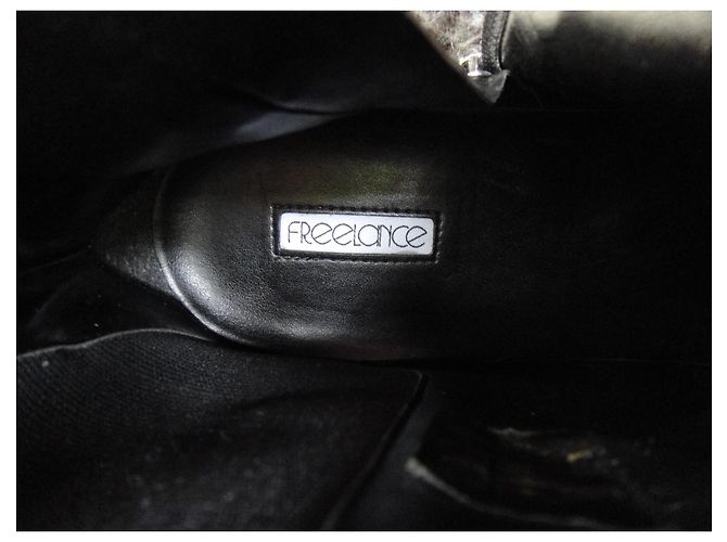 Free Lance Oly Synth Botines Chelsea Charol Negro Blanco - vista 7