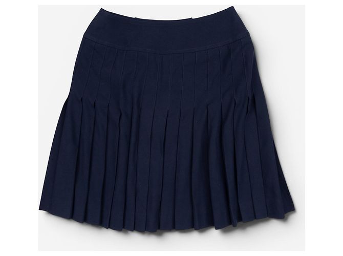 Minifalda plisada con botones Chanel by Karl Lagerfeld SS94 Azul marino - vista 2