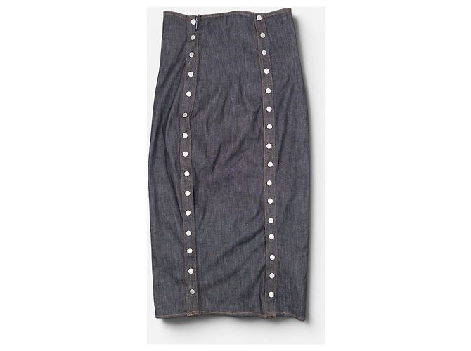 Falda maxi vaquera con botones Dolce & Gabbana años 2000 Azul - vista 2
