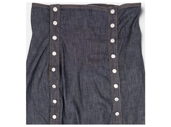 Falda maxi vaquera con botones Dolce & Gabbana años 2000 Azul - vista 3