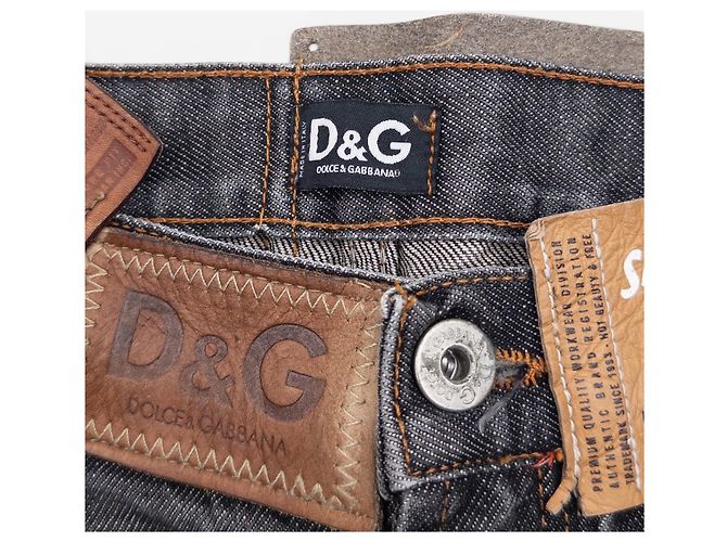 Dolce & Gabbana AW03 Flared Bootcut Multi Patch Tag Denim Jeans Grigio - vista 6