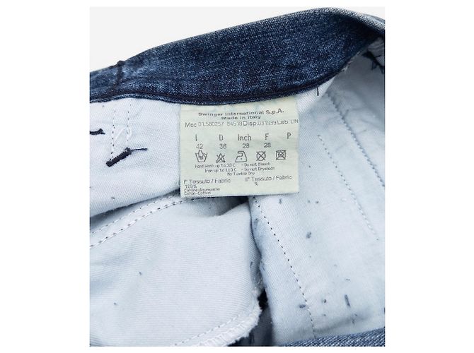 Vaqueros de denim con flecos y pedrería Fendi años 2000 Azul - vista 7