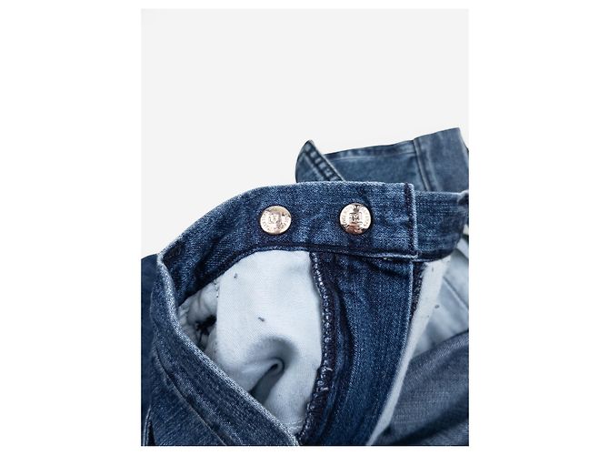 Vaqueros de denim con flecos y pedrería Fendi años 2000 Azul - vista 9