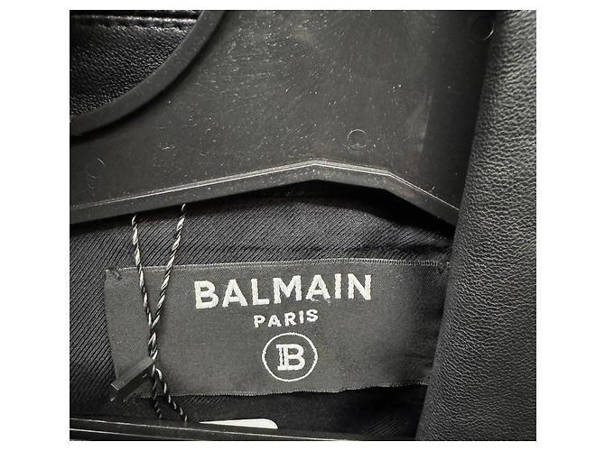 Balmain Cropped Lamb Leather Jacket - Gold Zipper Sz.36 Pre-owned - view 4