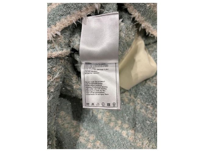 Chanel Tweed-Minikleid Hellgrün/Weiß FR 36 - Ansicht 6