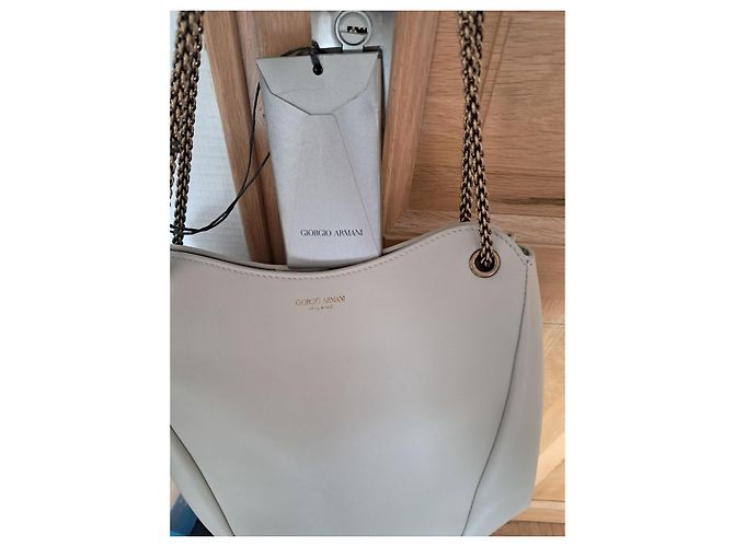 Giorgio Armani La Prima Soft Ledertasche, Beige - Ansicht 2