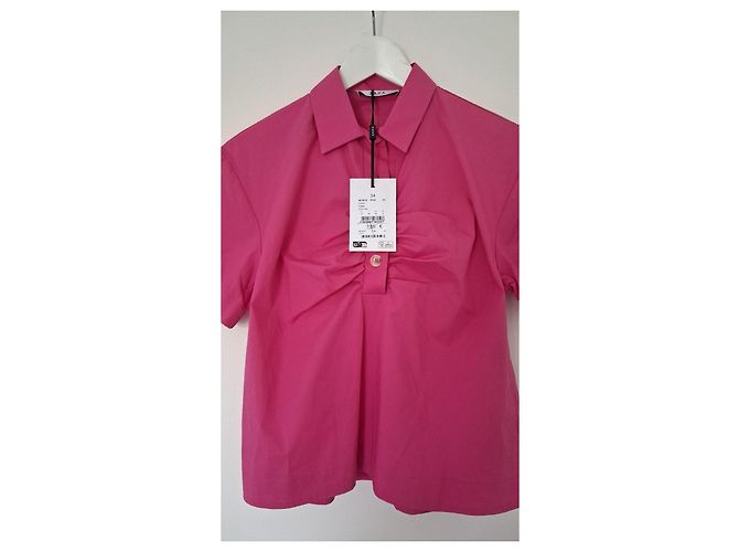 Camicia Zapa rosa con volant maniche corte - vista 10