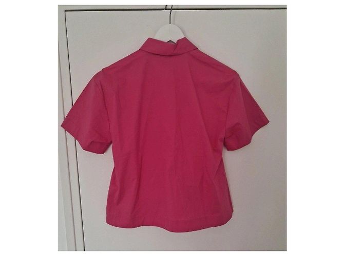 Camicia Zapa rosa con volant maniche corte - vista 3