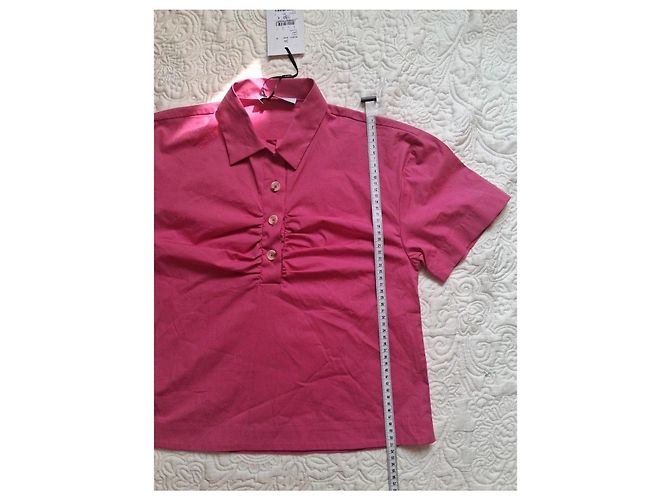 Camicia Zapa rosa con volant maniche corte - vista 5