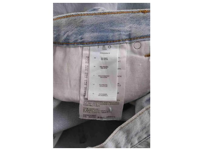 Jeans larghi Iro blu in cotone - vista 6