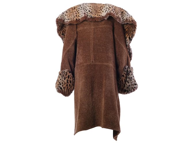 Emanuel Ungaro Laura Graziani Alta Moda Cappotto Couture En Tejidos Ungaro Première Paris Castaño - vista 4