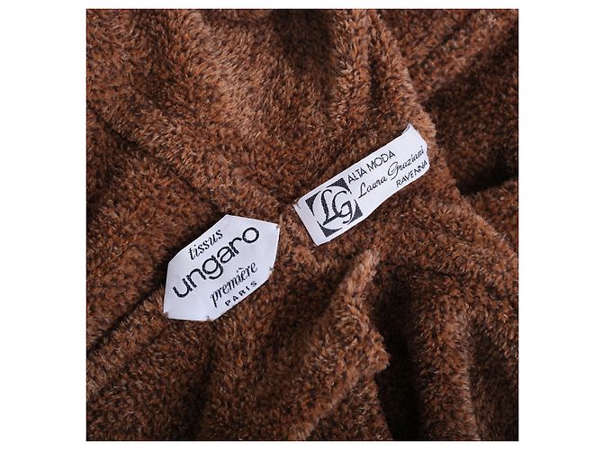 Emanuel Ungaro Laura Graziani Alta Moda Cappotto Couture En Tejidos Ungaro Première Paris Castaño - vista 8