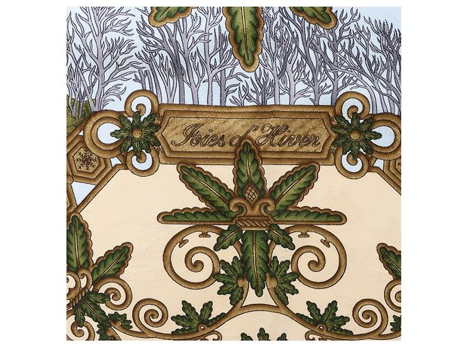 Foulard in seta Hermès Carré 90 "Joies d’Hiver" in Beige - vista 11