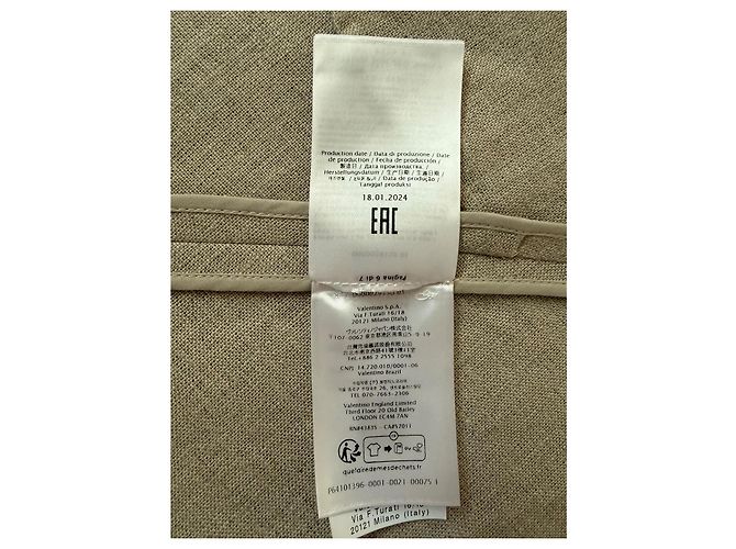 Valentino Falda Maxi de Lino Beige - vista 11