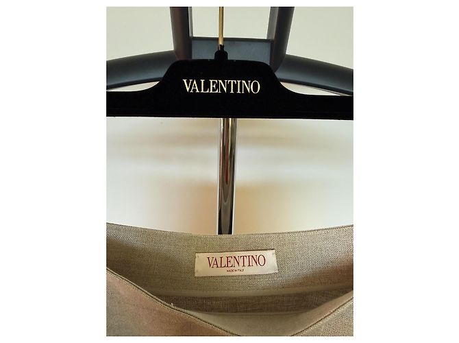 Valentino Falda Maxi de Lino Beige - vista 2