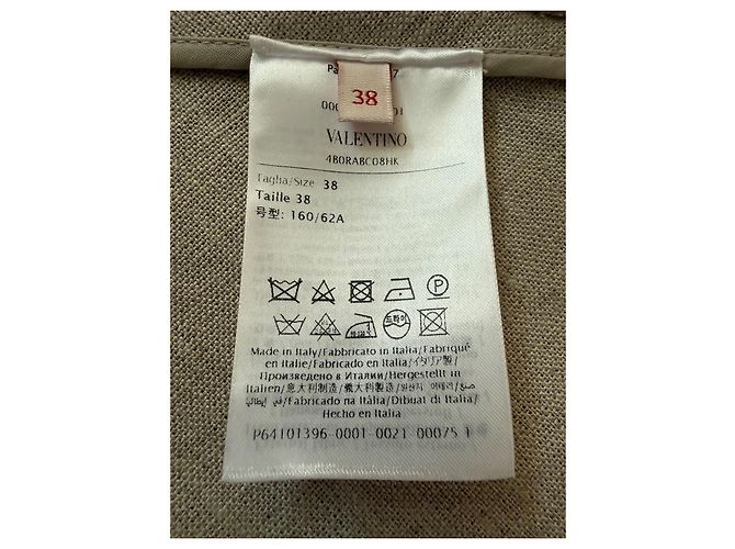 Valentino Falda Maxi de Lino Beige - vista 8