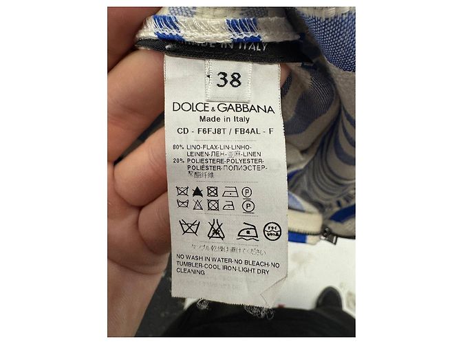 Abito in lino a righe Slim Fit Dolce & Gabbana - IT38 Usato - vista 5