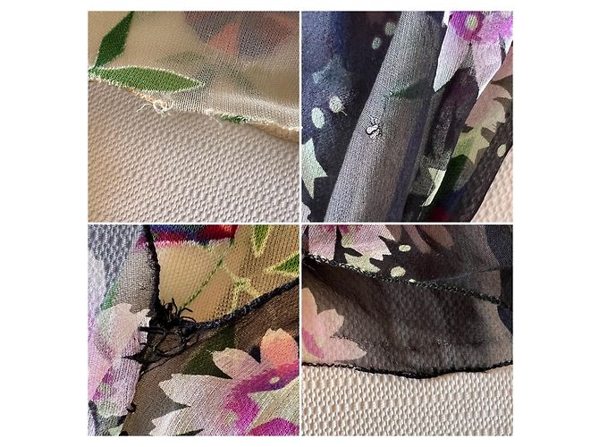 Abito Gianni Versace Couture Mesh Floreale Rosa Bianco Blu Multicolore Verde - vista 10